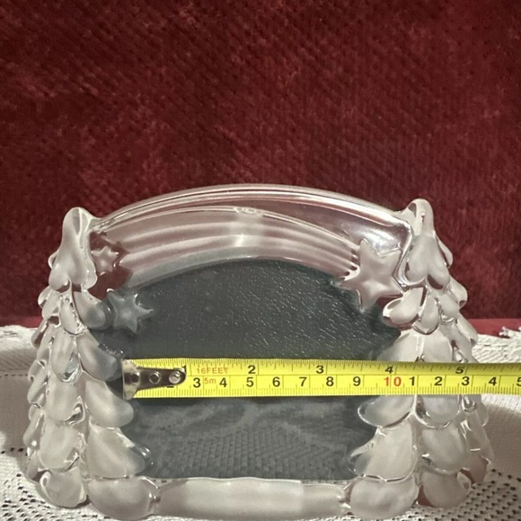 Mikasa Crystal Christmas Picture Frame, "Winter Star". Clear With Frosted Trees. - Picture 10 of 13
